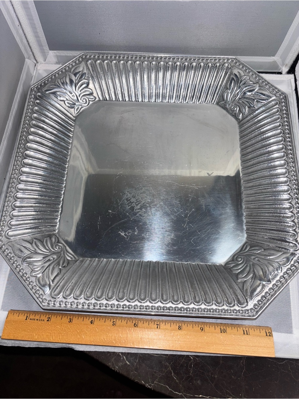 Lenox Butler's Pantry 14.5 Inch Square Aluminum Serving Platter Tray